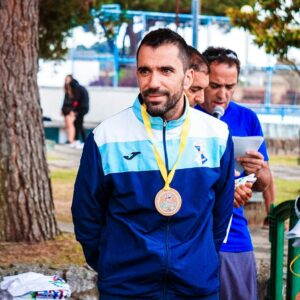 Man Wearing Blue Zip-up Jacket